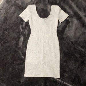 Forever 21 off white textured bodycon dress